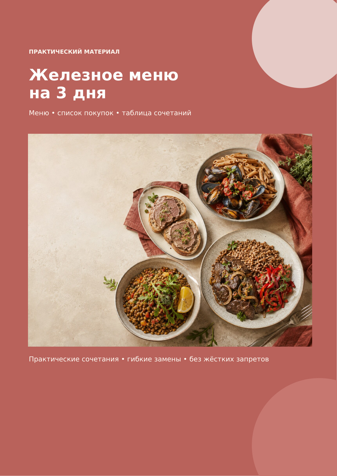 Обложка: Железное меню на 3 дня